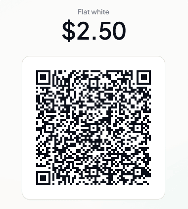 A QPay invoice for $2.50 shown as a QR code
